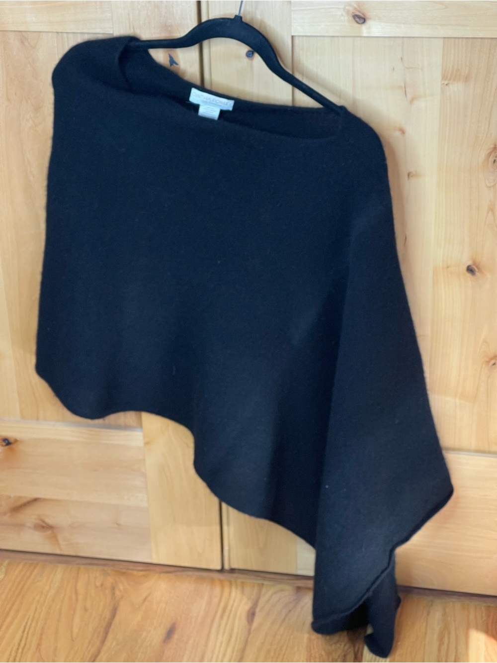 Cynthia Rowley black cashmere poncho